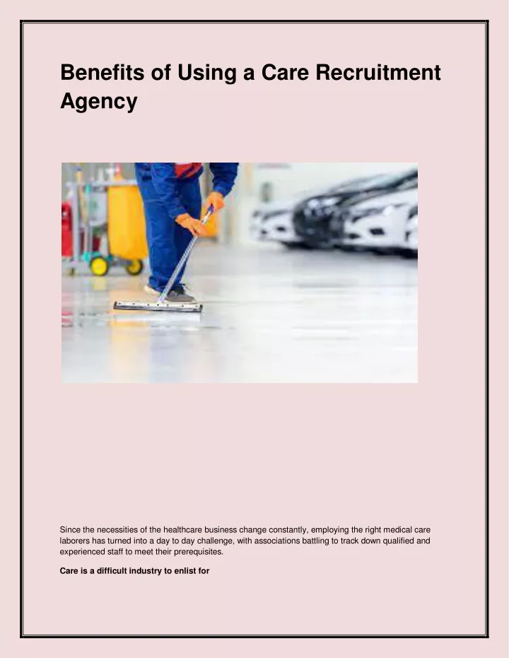 benefits of using a care recruitment agency