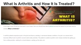 What Is Arthritis and How It Is Treated_