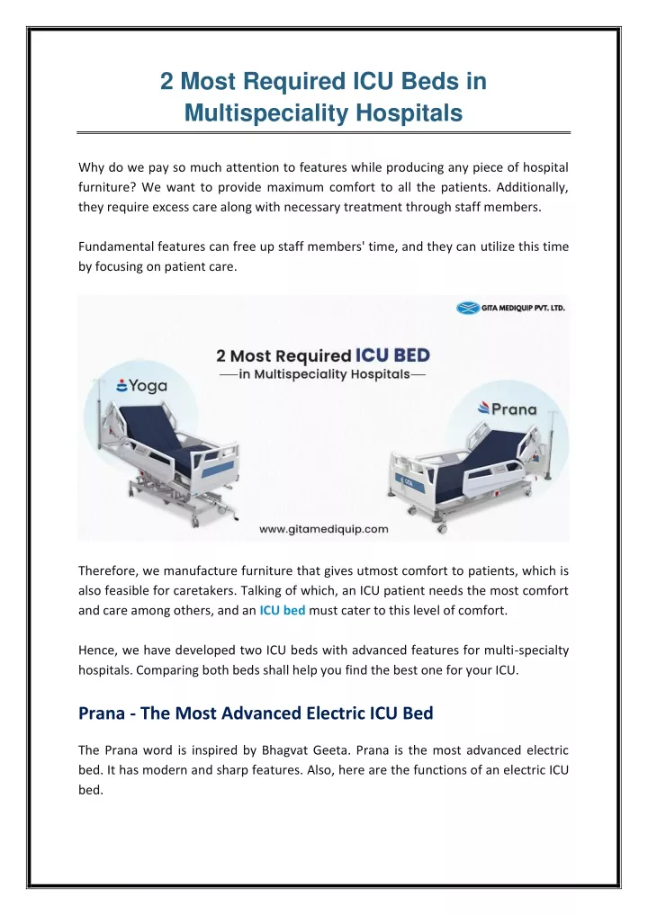 2 most required icu beds in multispeciality