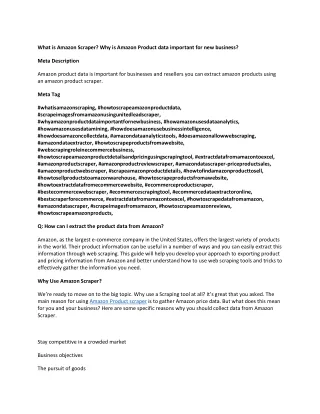 what is amazon scraper why is amazon product data
