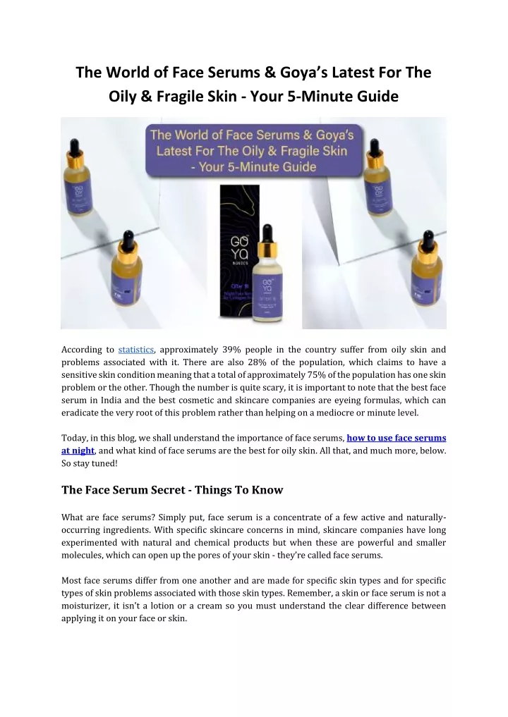 the world of face serums goya s latest
