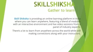 Skill Shiksha - Master in Data Science Course