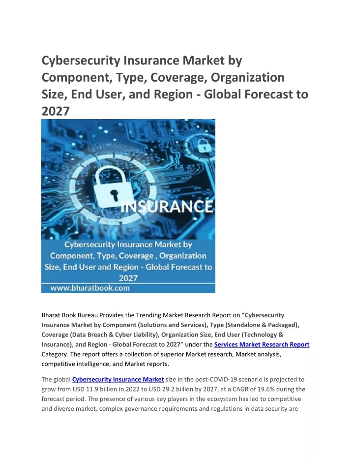 cybersecurity insurance market by component type