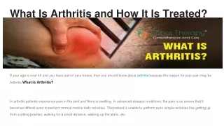 What Is Arthritis And How It Is Treated?