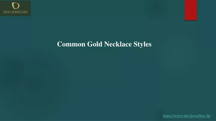 common gold necklace styles