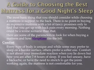 a guide to choosing the best mattress for a good night s sleep