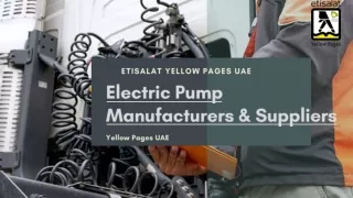 List of Electric Pump Manufacturers & Suppliers in UAE