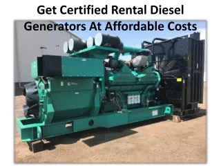 Prime Benefits Of Renting A Diesel Generator