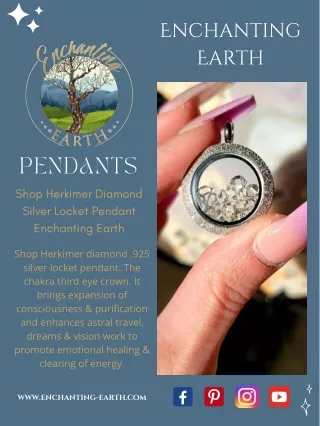 Shop Herkimer Diamond Silver Locket Pendant Enchanting Earth