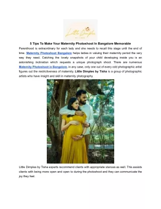 5 Tips To Make Your Maternity Photoshoot In Bangalore Memorable