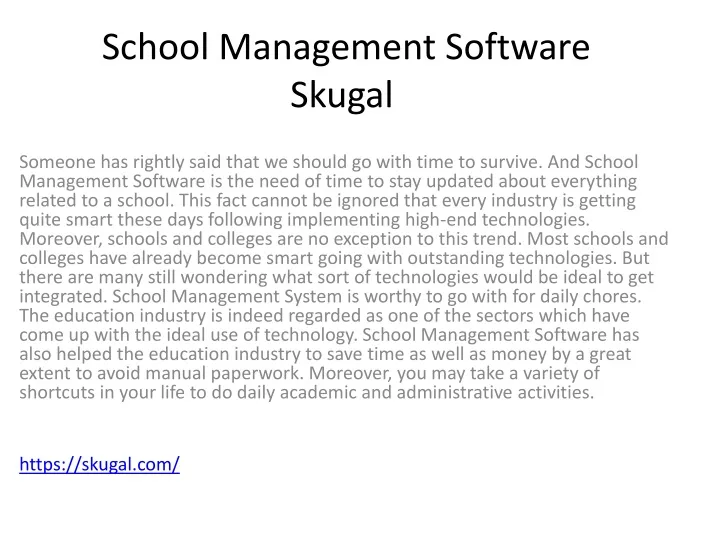 school management software skugal