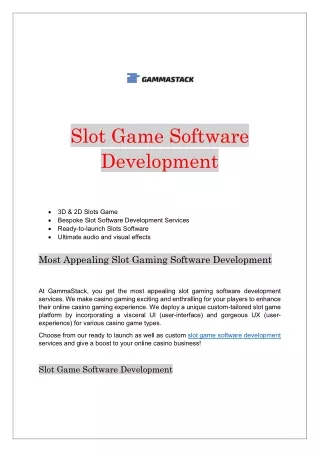 slot game software development