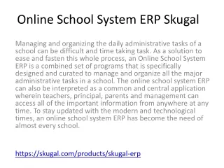 online school system erp skugal