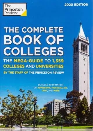 EPUB The Complete Book of Colleges 2020 Edition The Mega Guide to 1 359