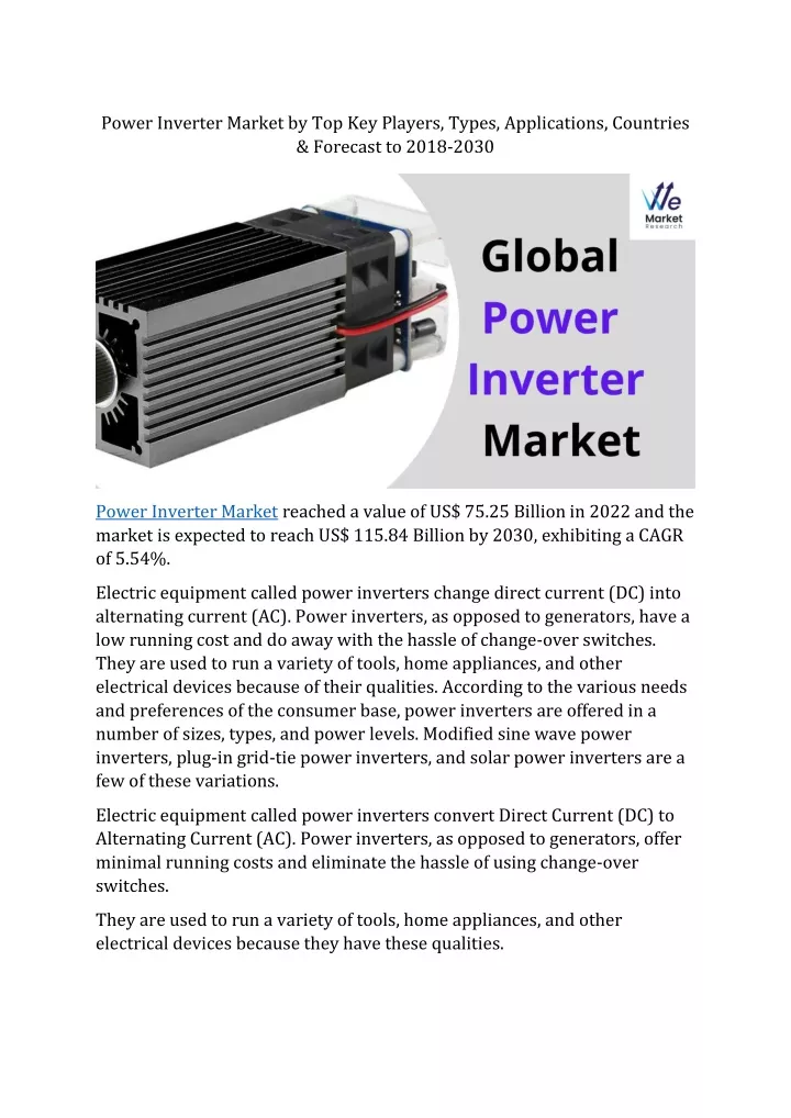 power inverter market by top key players types