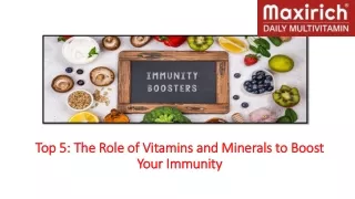 top 5 the role of vitamins and minerals to boost your immunity