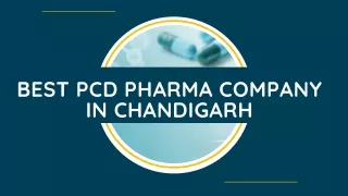 Best PCD Pharma Company in Chandigarh