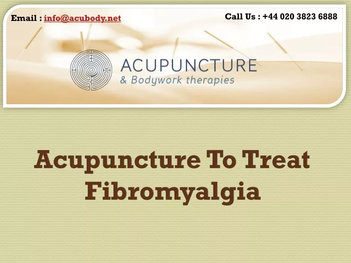 acupuncture to treat fibromyalgia