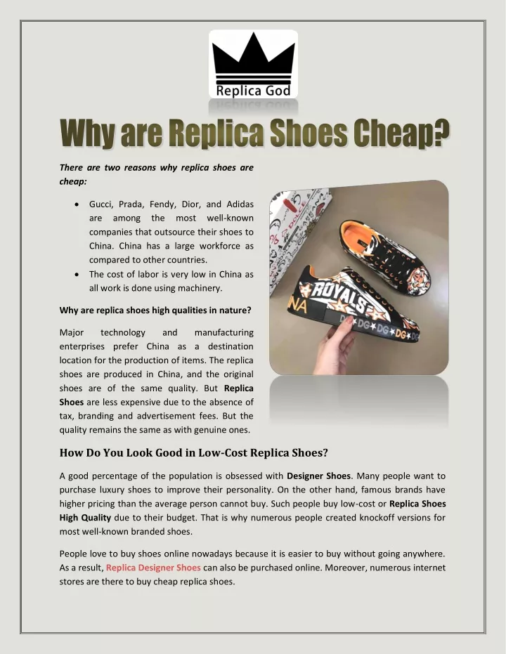 there are two reasons why replica shoes are cheap