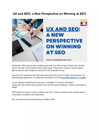 ux and seo a new perspective on winning at seo