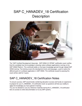 sap c hanadev 18 certification description