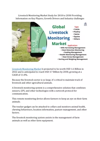 livestock monitoring market study for 2018