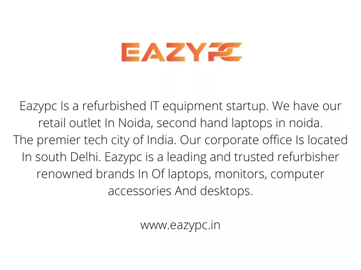 eazypc is a refurbished it equipment startup