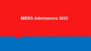 mbbs admissions 2022
