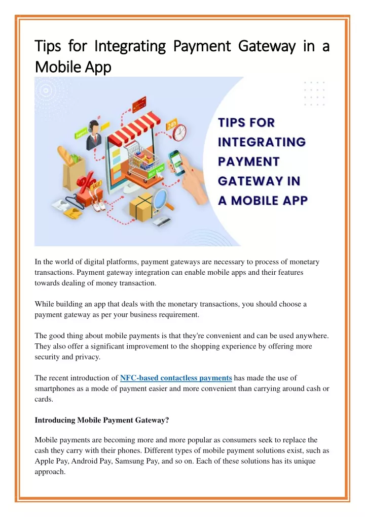 tips for integrating payment gateway in a tips