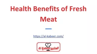 Health Benefits of Fresh Meat