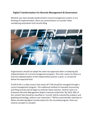 digital transformation for records management