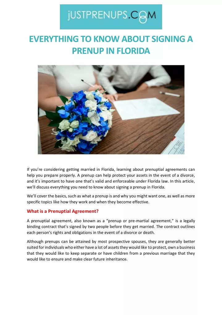 everything to know about signing a prenup