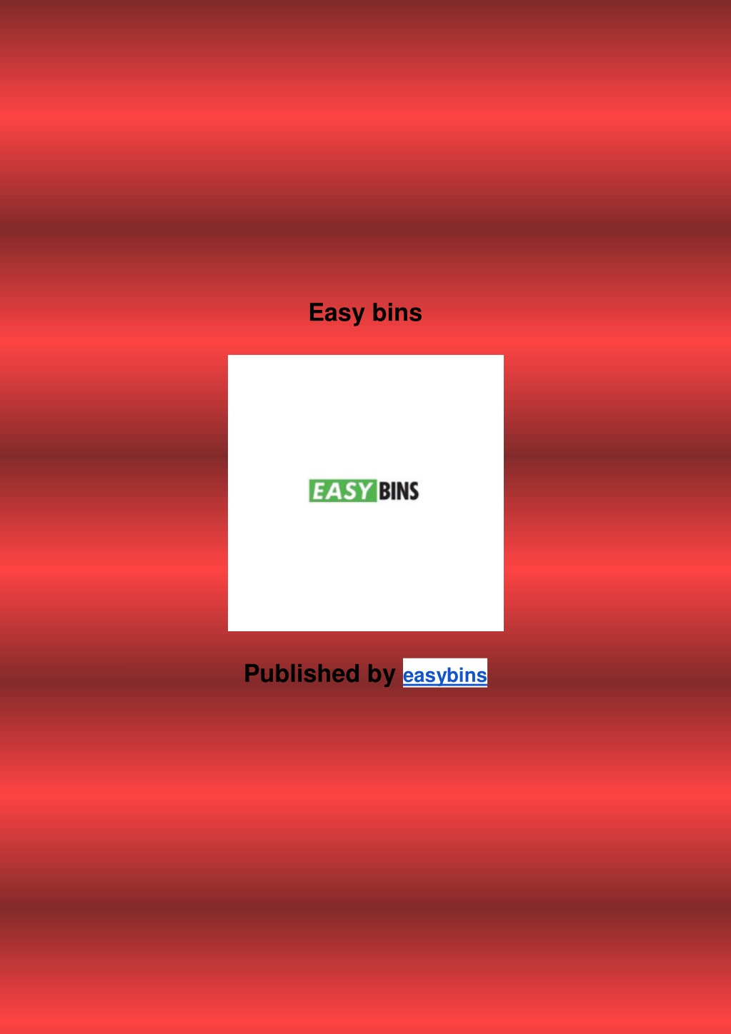 PPT Easy bins PowerPoint Presentation free download ID:11434333