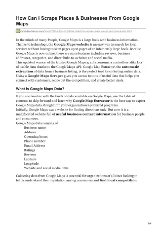 how can i scrape places businesses from google
