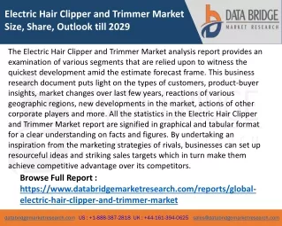 Electric Hair Clipper and Trimmer Market Size, Share, Outlook till 2029
