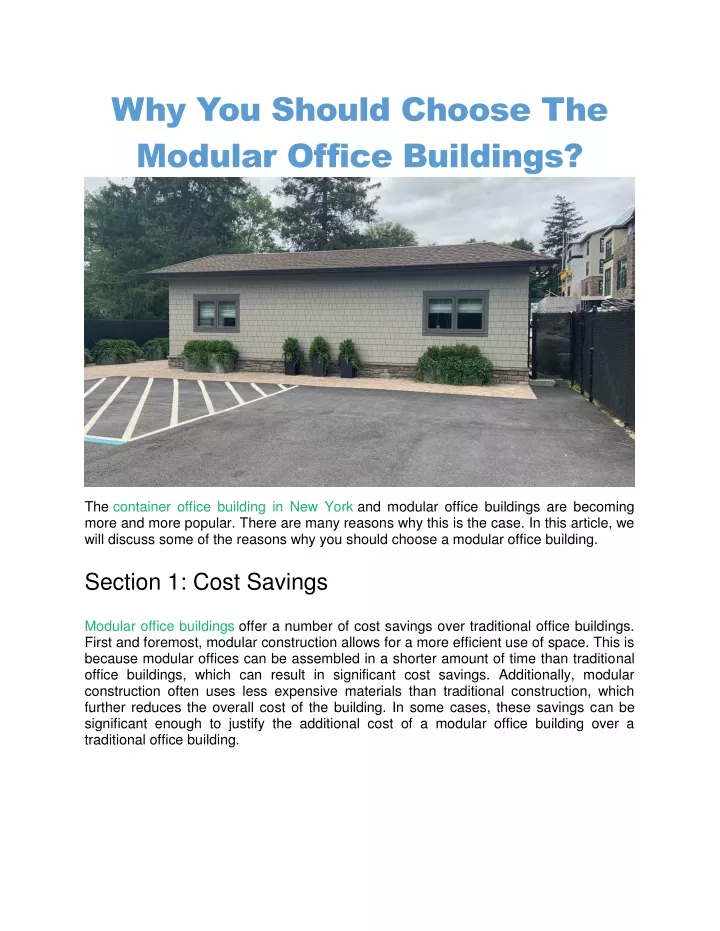 why you should choose the modular office buildings
