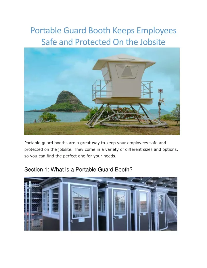 portable guard booth keeps employees safe