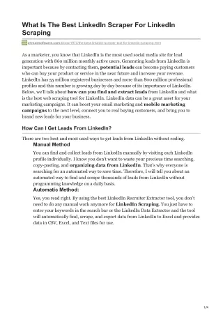 what is the best linkedin scraper for linkedin