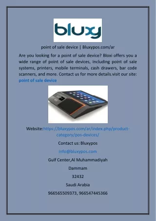 point of sale device bluxypos com ar