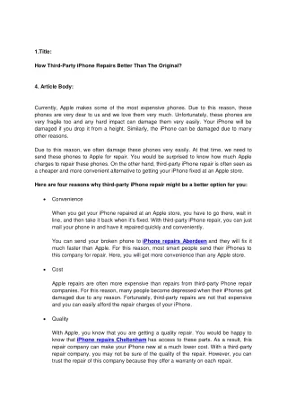 1 title how third party iphone repairs better