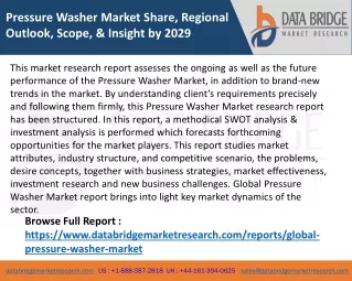 Pressure Washer Market Share, Regional Outlook, Scope, & Insight by 2029