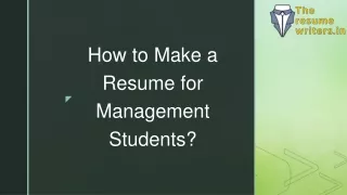 How to Make a Resume for Management Students?​