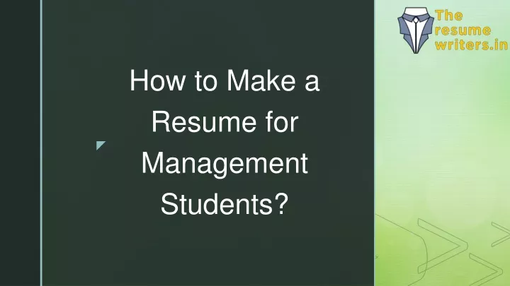 how to make a resume for management students