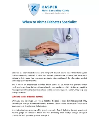 when to visit a diabetes specialist