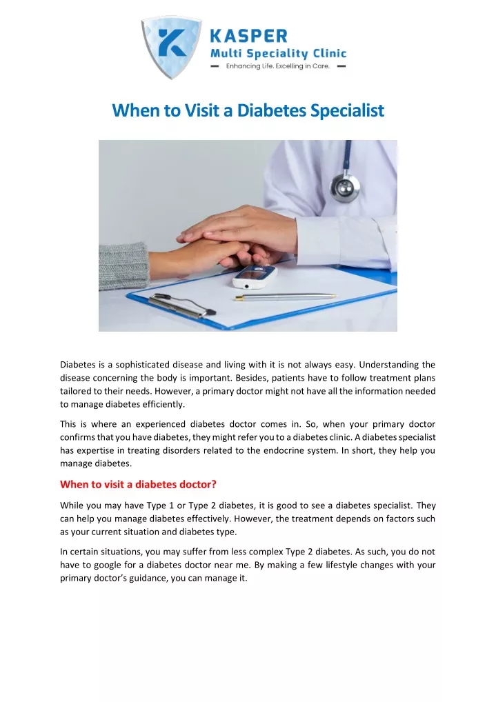 when to visit a diabetes specialist