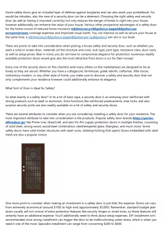 home safety doors give an included layer