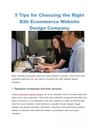 5 tips for choosing the right b2b ecommerce