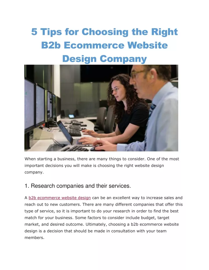 5 tips for choosing the right b2b ecommerce