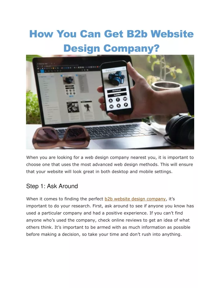 how you can get b2b website design company