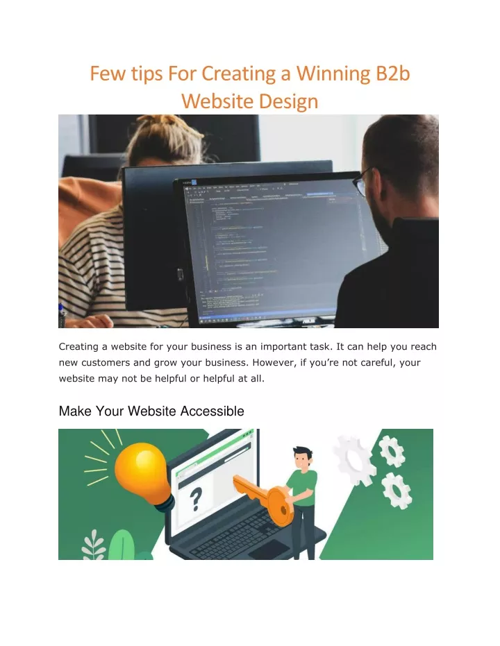 few tips for creating a winning b2b website design